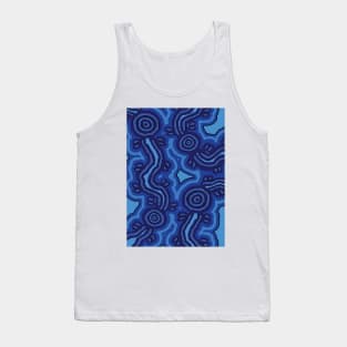 Aboriginal Art Blue Campsites Tank Top